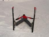 Answer tired,skiing,ski poles