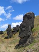 Answer easter island,stone heads,tourist attraction
